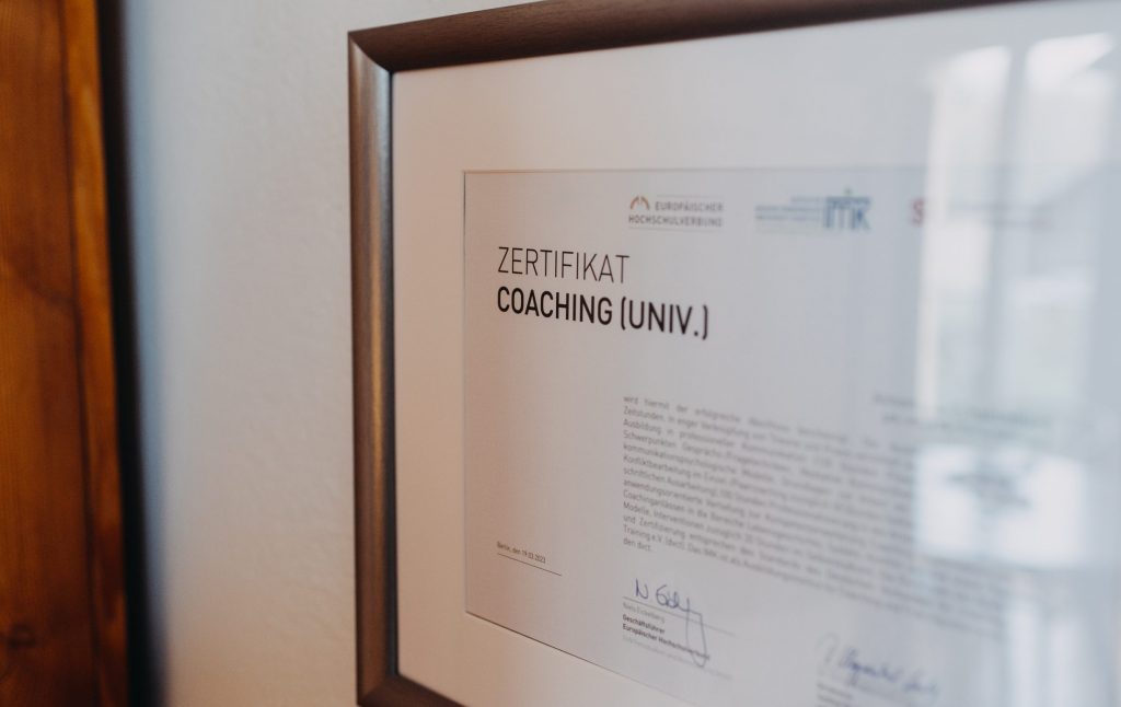 Coaching Zertifikat.