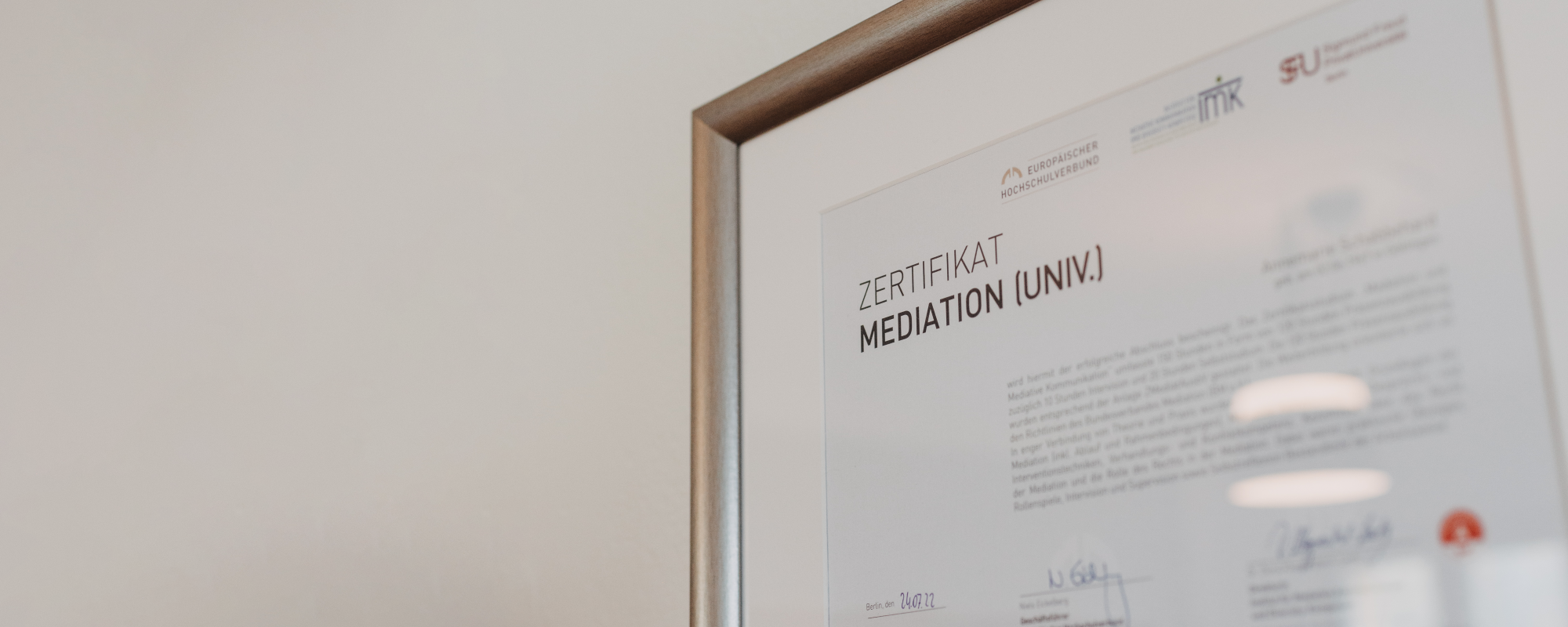 Mediations Zertifikat.